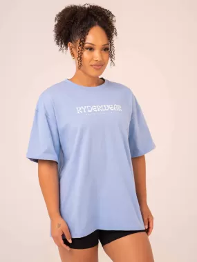 Retro Oversized T-Shirt - Cornflower Blue