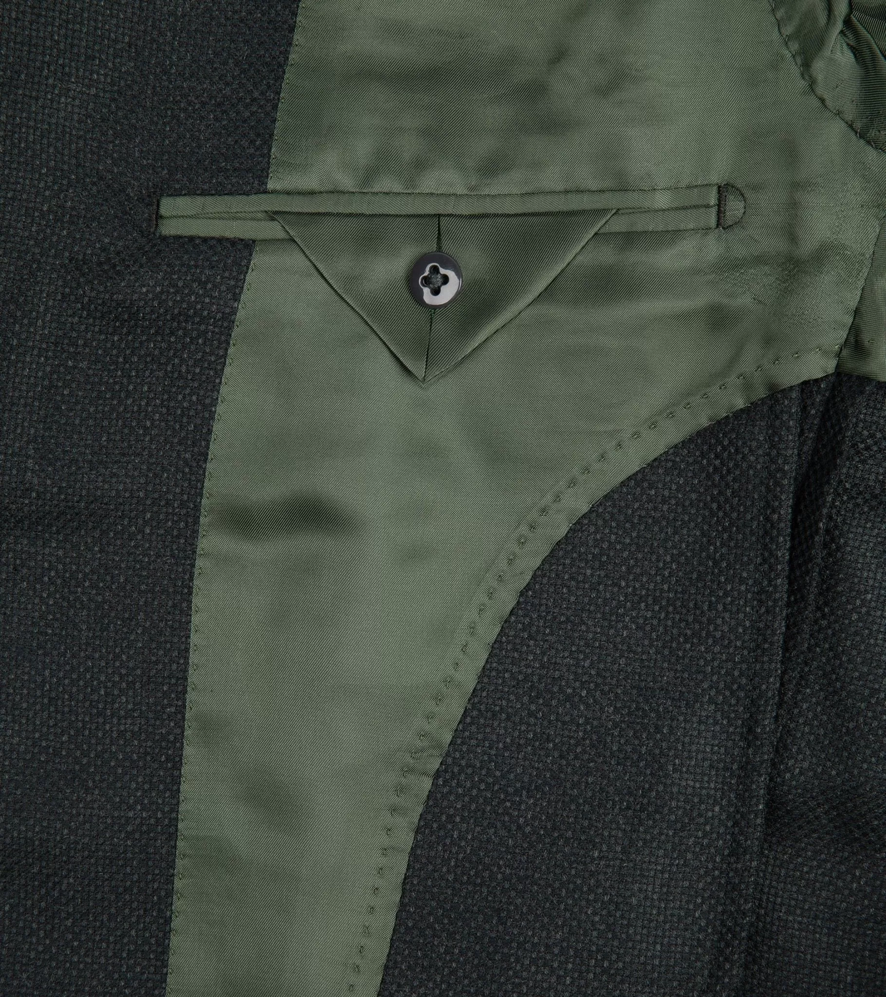 Ring Jacket Wool Mesh Hopsack Balloon Jacket: Green