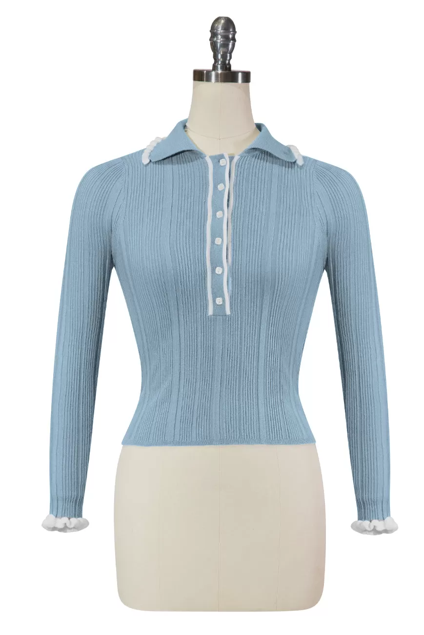 Riviera Knit Top (Blue)