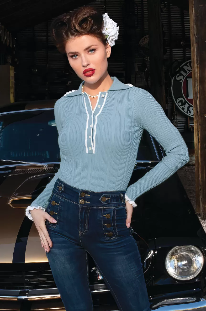 Riviera Knit Top (Blue)