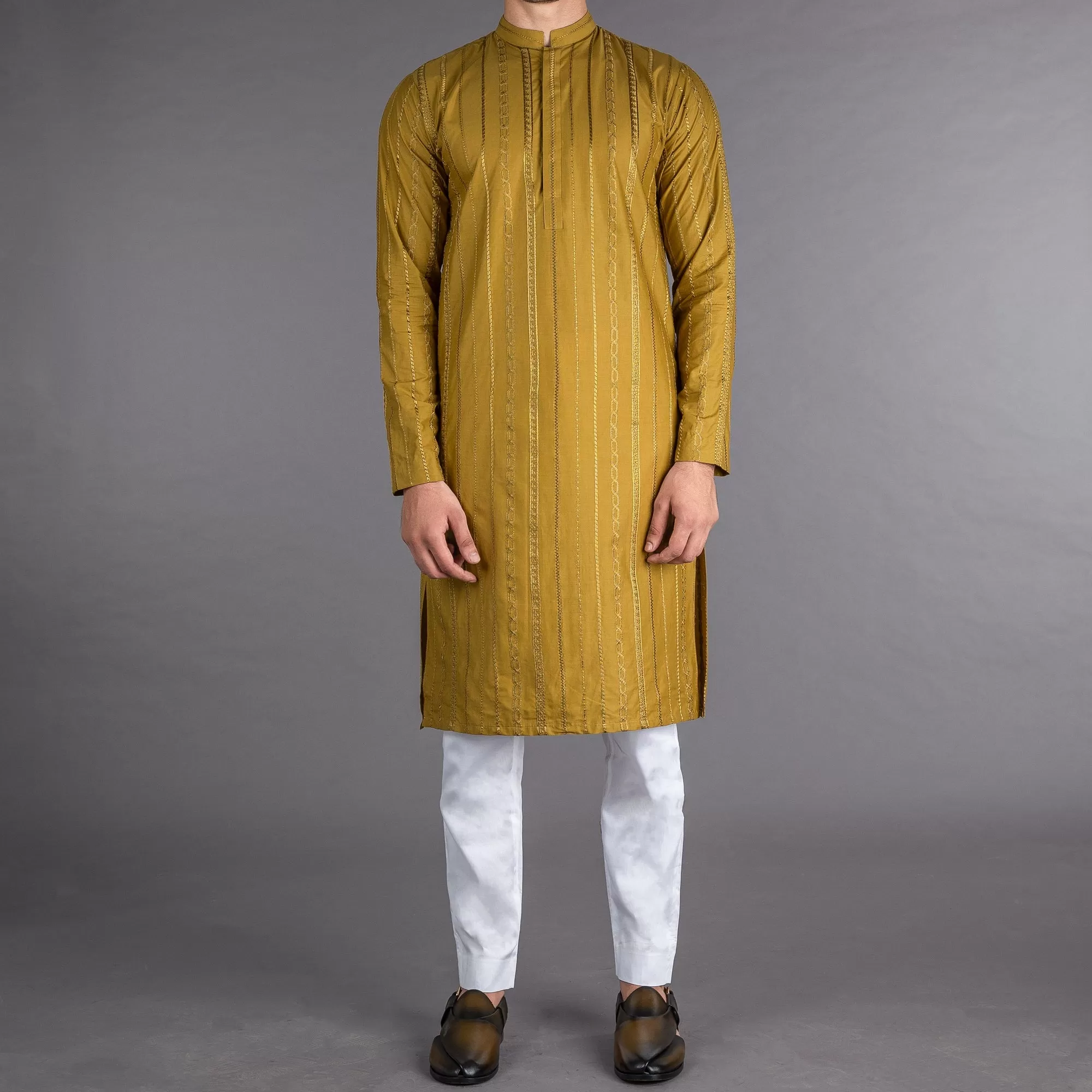 Riwaaj - Mehndi Embroidered Kurta