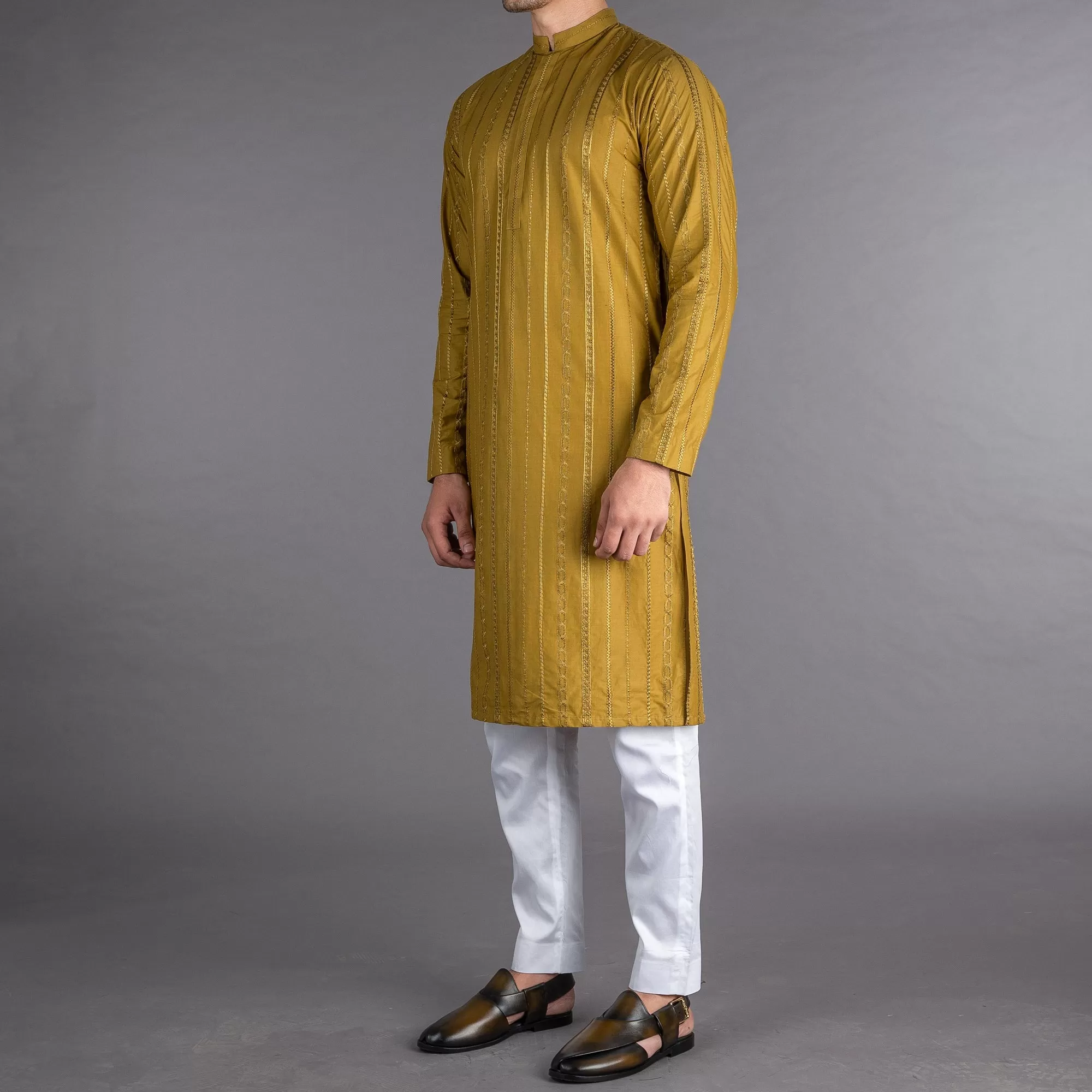 Riwaaj - Mehndi Embroidered Kurta