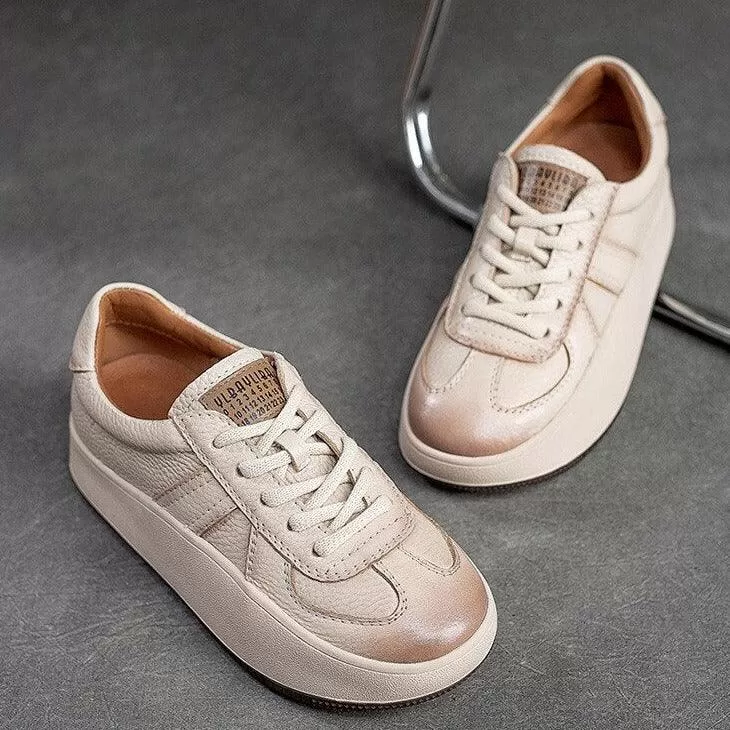 SA319 Comfortable Leather Sneakers: Fashionable Women's Casual Shoes