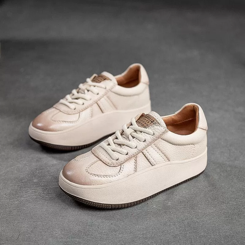 SA319 Comfortable Leather Sneakers: Fashionable Women's Casual Shoes