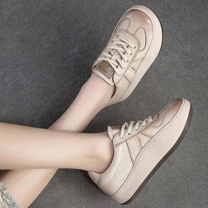 SA319 Comfortable Leather Sneakers: Fashionable Women's Casual Shoes