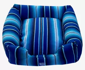 Saltillo Serape Bumper Bed - Two tone Blue