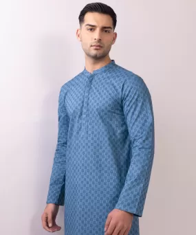 Schiffli Embroidered Cotton Kurta