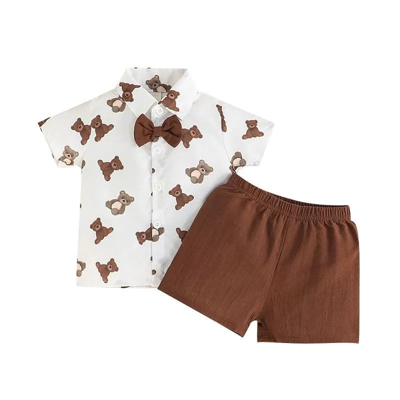 Short Sleeve Shirt shorts Two-piece Boy's POLO Shirt Set