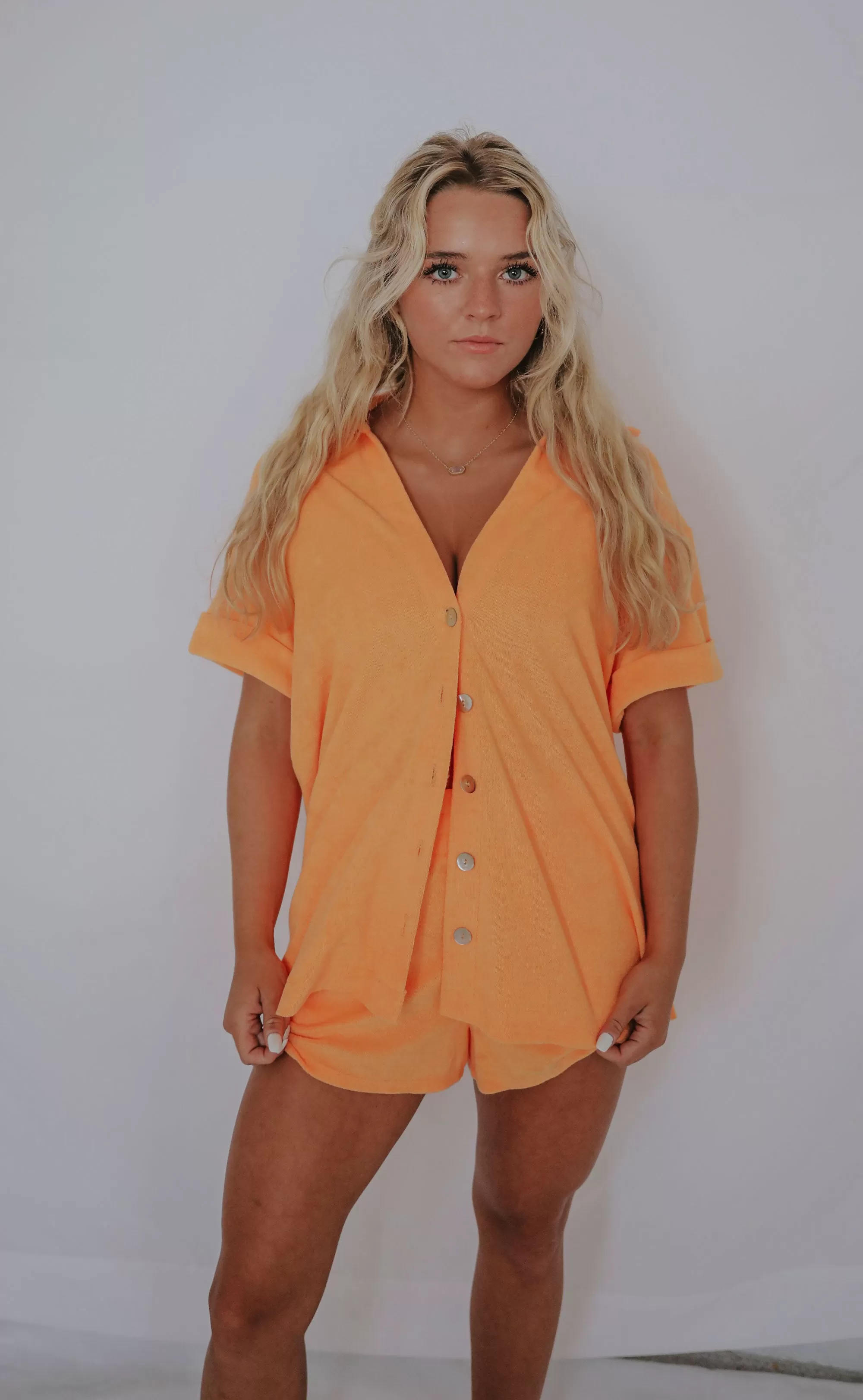 show me your mumu: parker button down - orange