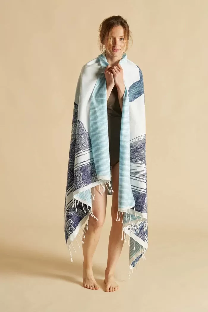 Simone Cotton Fouta Towel - Blue