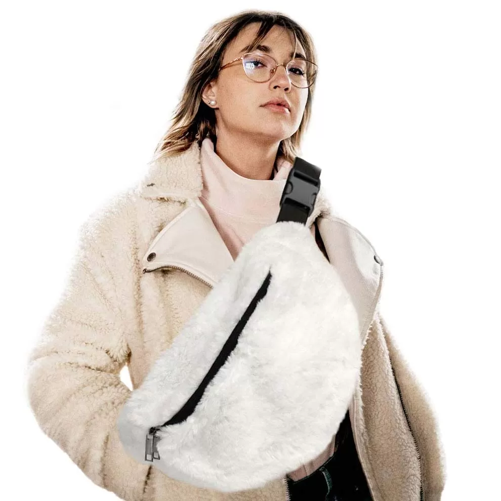 Solid Faux Fur Sling Bag