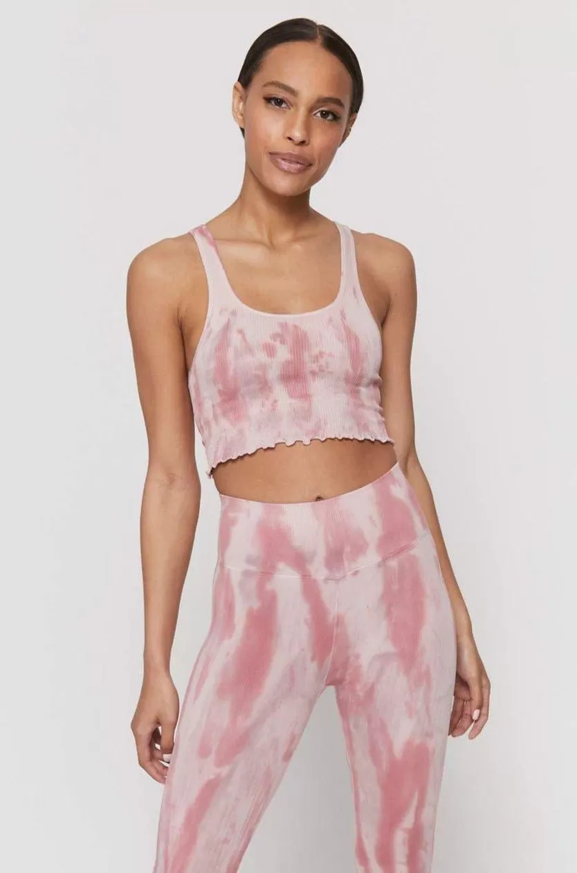 Spiritual Gangster Amor Winter Rose Tie Dye Crop Tank Top