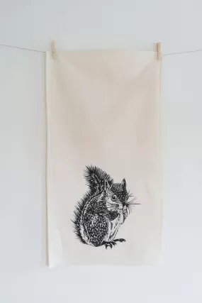 Squirrel Cotton Tea Towel & Napkins