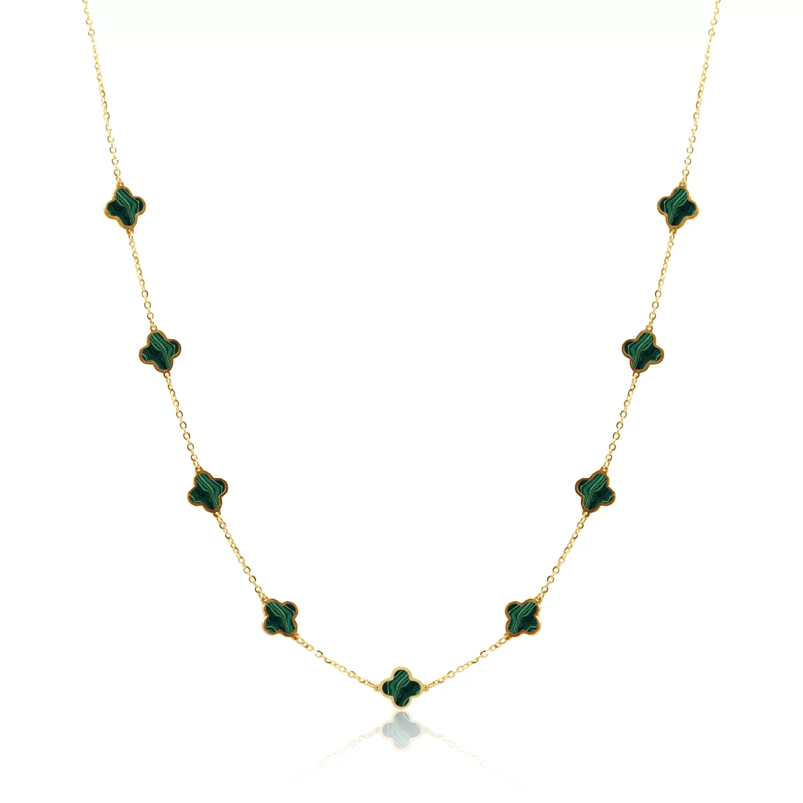 Stone Flower Necklace - Malachite