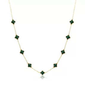 Stone Flower Necklace - Malachite