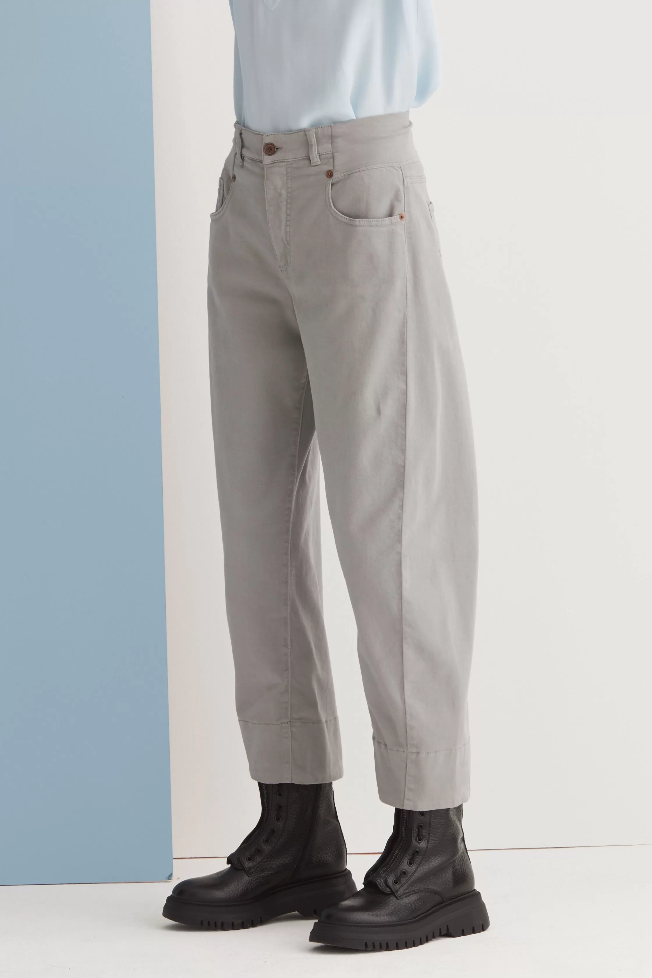 Stretch Cotton Trousers Garment Dyed 05GU 3821