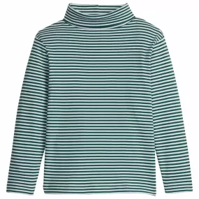 Striped Turtleneck - Hunter Green