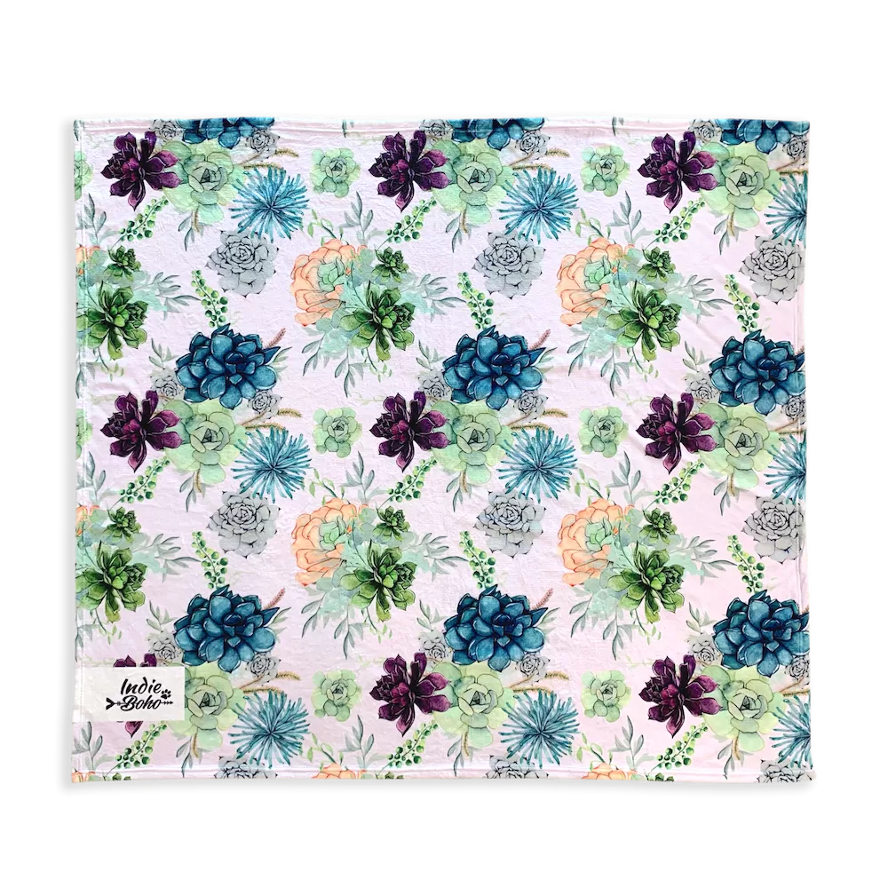 Succulent Medley - Designer Pet Blanket