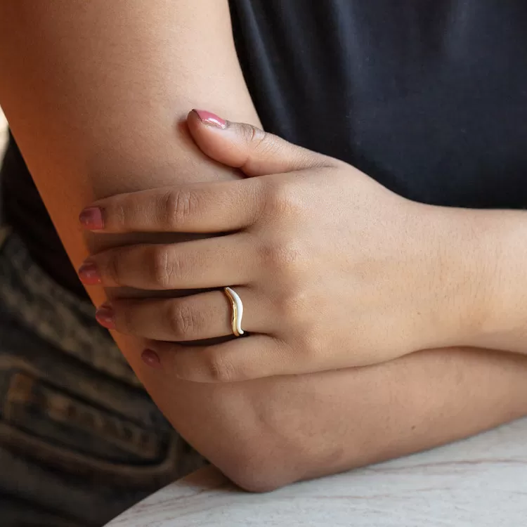 Summer Breeze Enamel Wave Ring