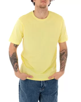 T-shirt Uomo Basic Tinta Unita Manica Corta Girocollo Giallo Casual GIOSAL-TS2916A