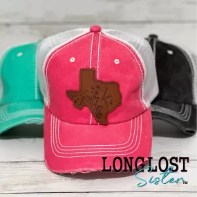 Texas Wildflowers Distressed Ball Cap