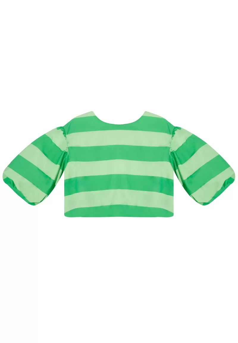 THE MIDDLE DAUGHTER SS24 POP Top in CUCUMBER STRIPE