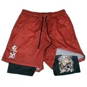 Thunder of Uzui Tengen Demon Slayer Anime Gym Shorts Pants Summer Workouts