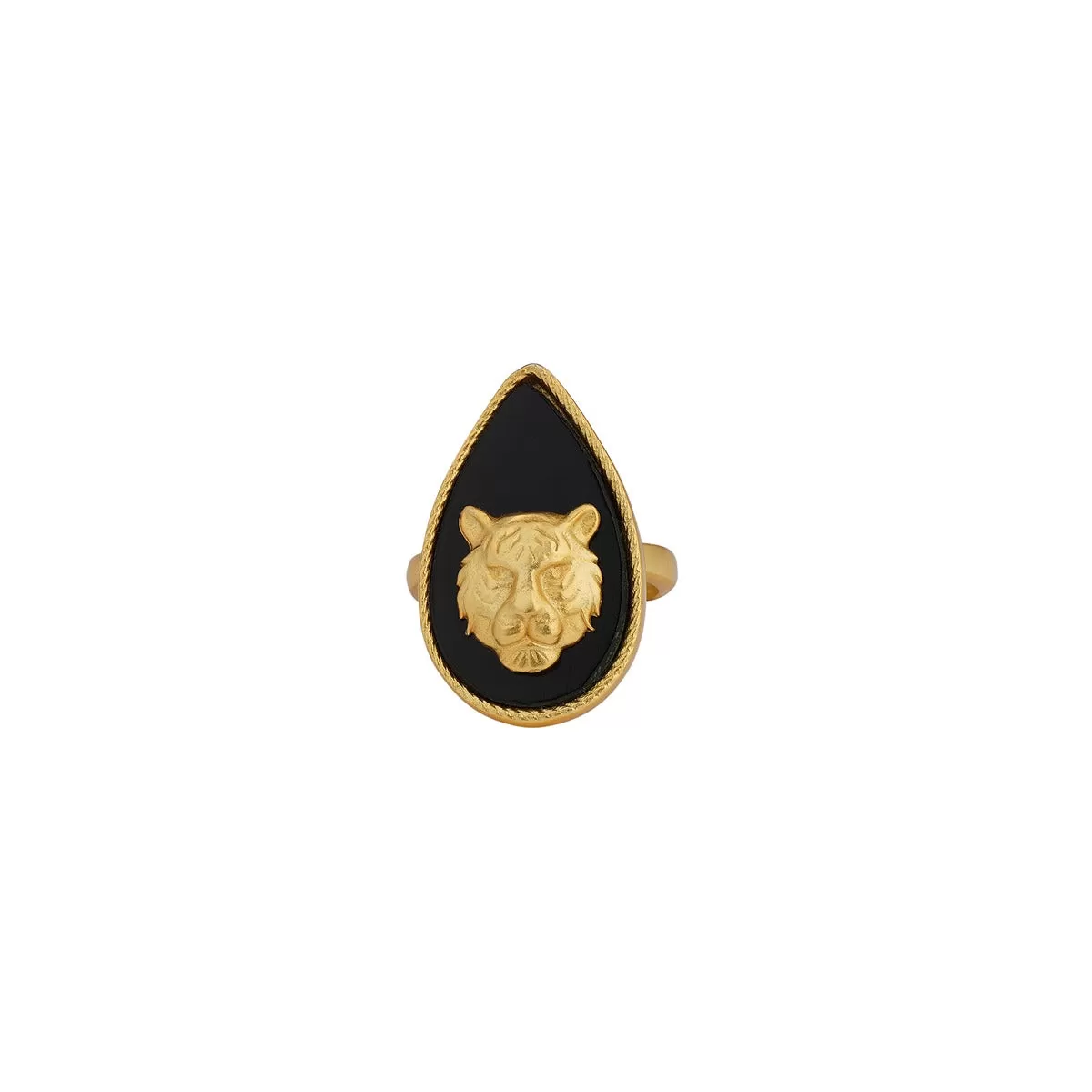 Tigris Charm - Tiger Ring with Black Onyx