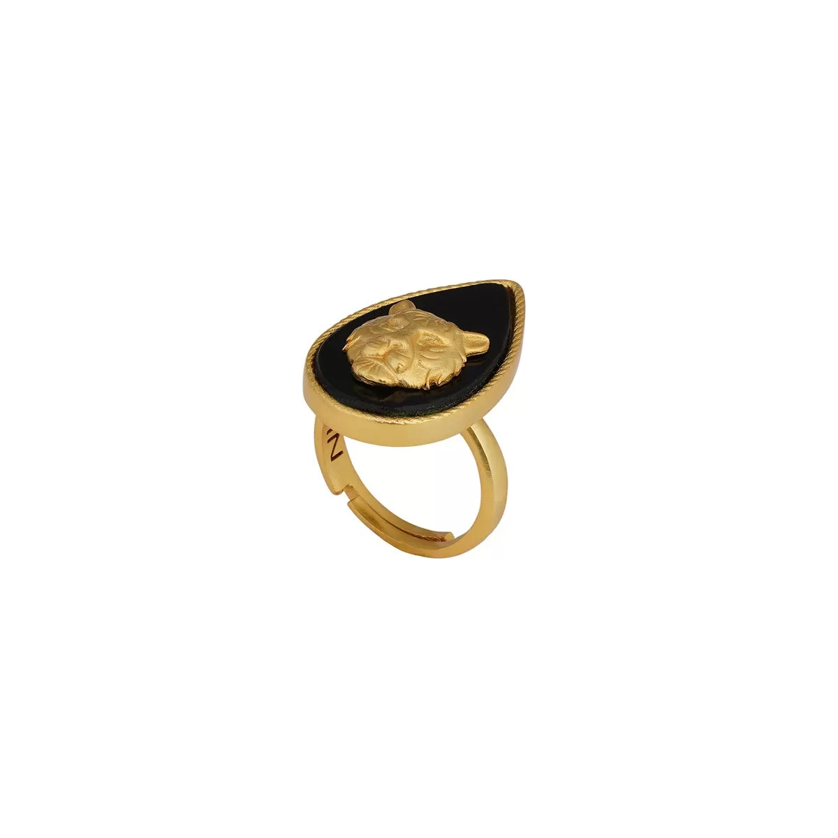 Tigris Charm - Tiger Ring with Black Onyx