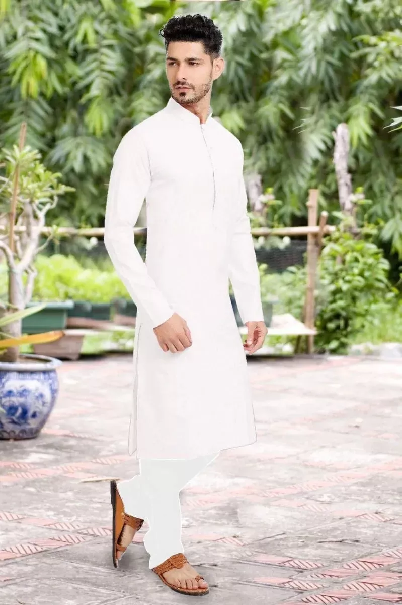 Traditional Indian White Long Kurta