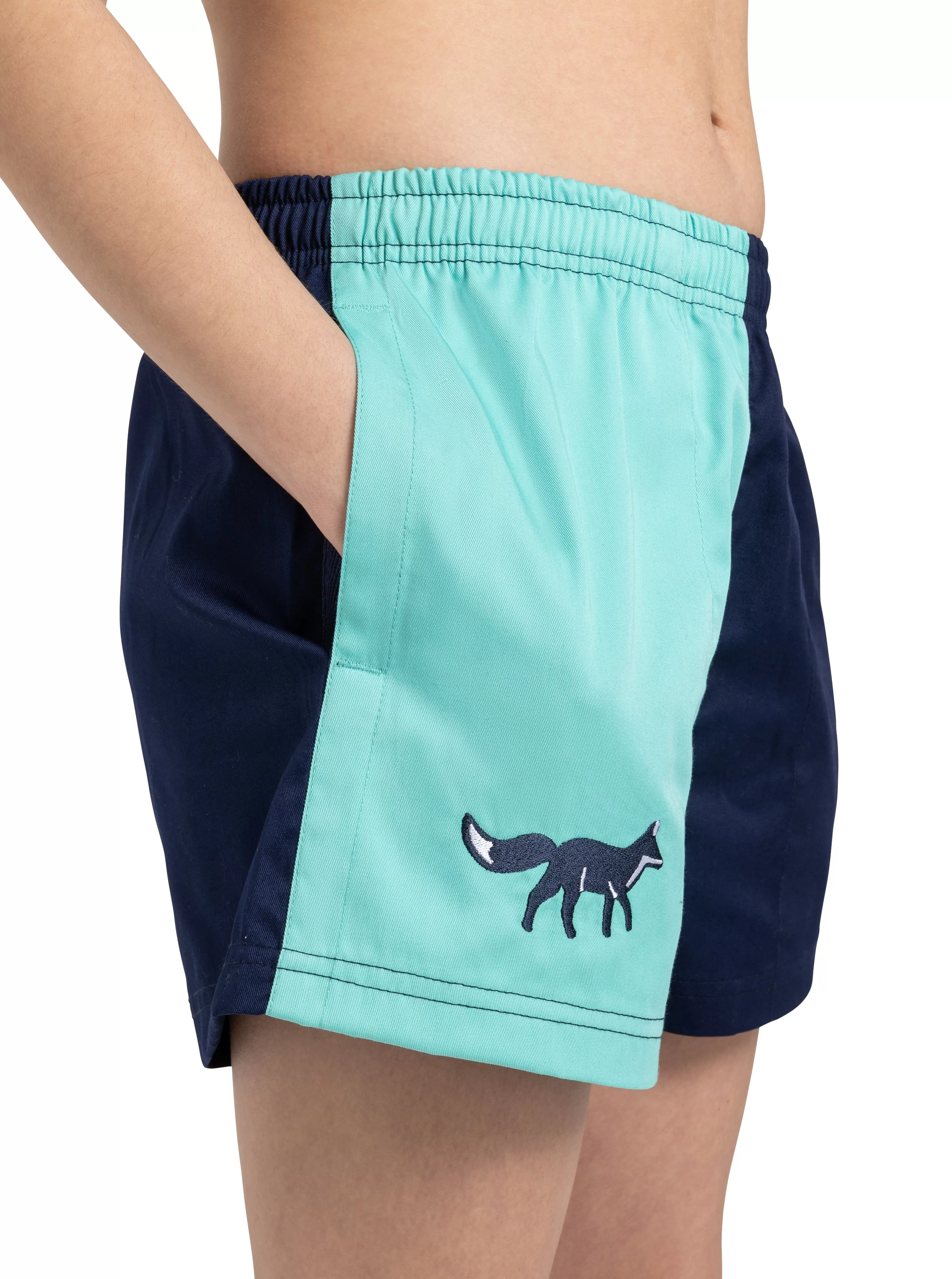 Unisex Harlequin Shorts - Mint and Navy