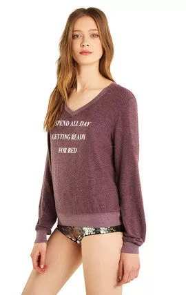 Wildfox Ready for Bed Baggy Beach V Sweater