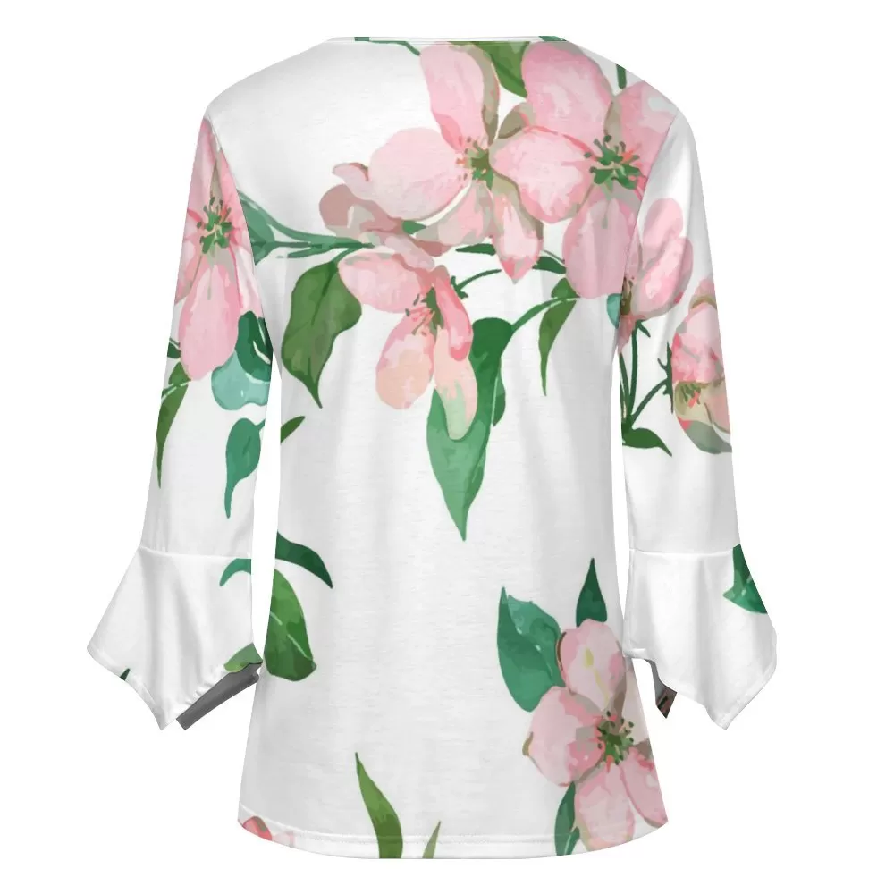 Women's Ruffled Petal Sleeve Top Women's ruffled petal sleeve top