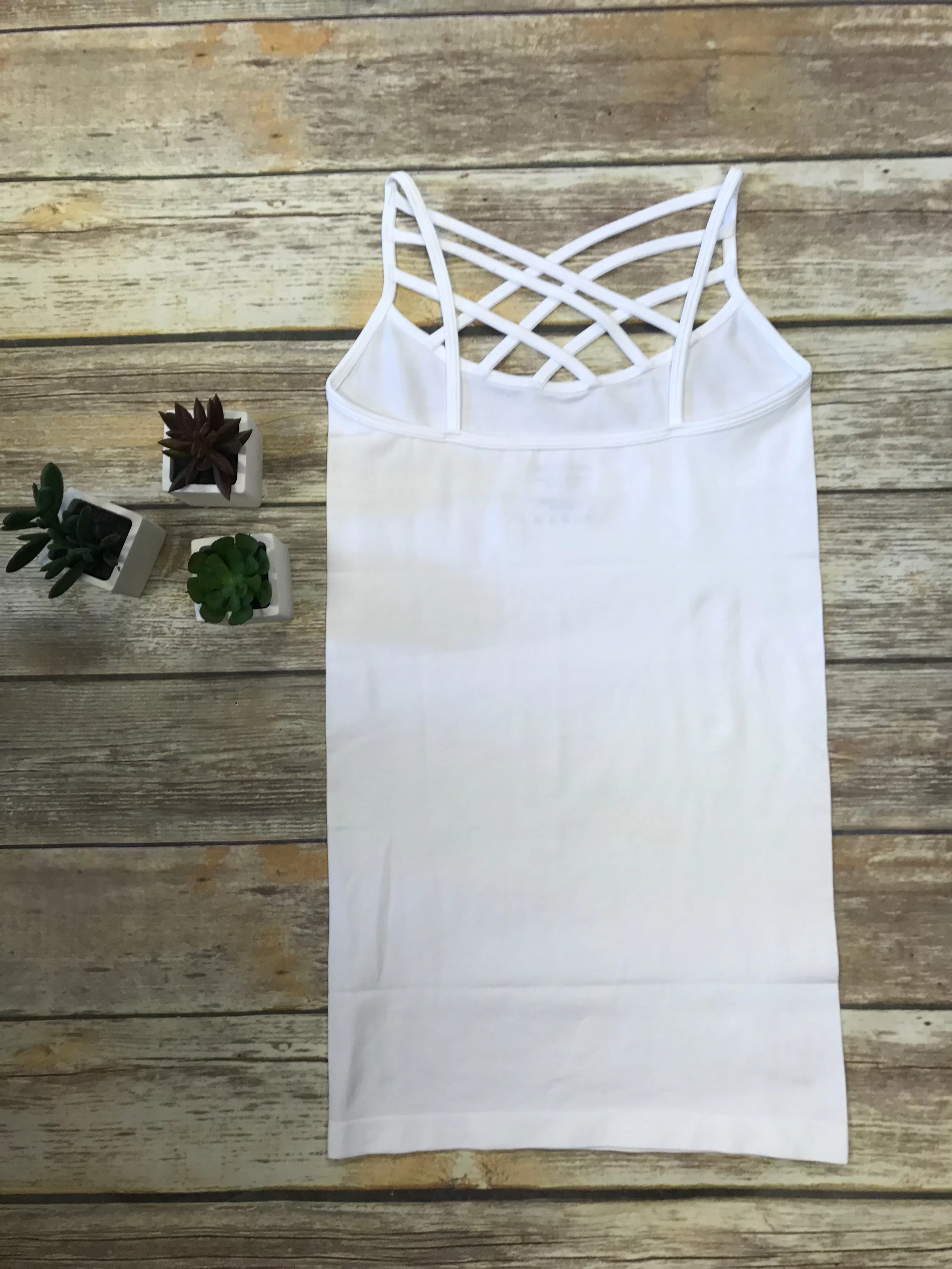 Women's Seamless Triple Crisscross Front Cami Tank Top