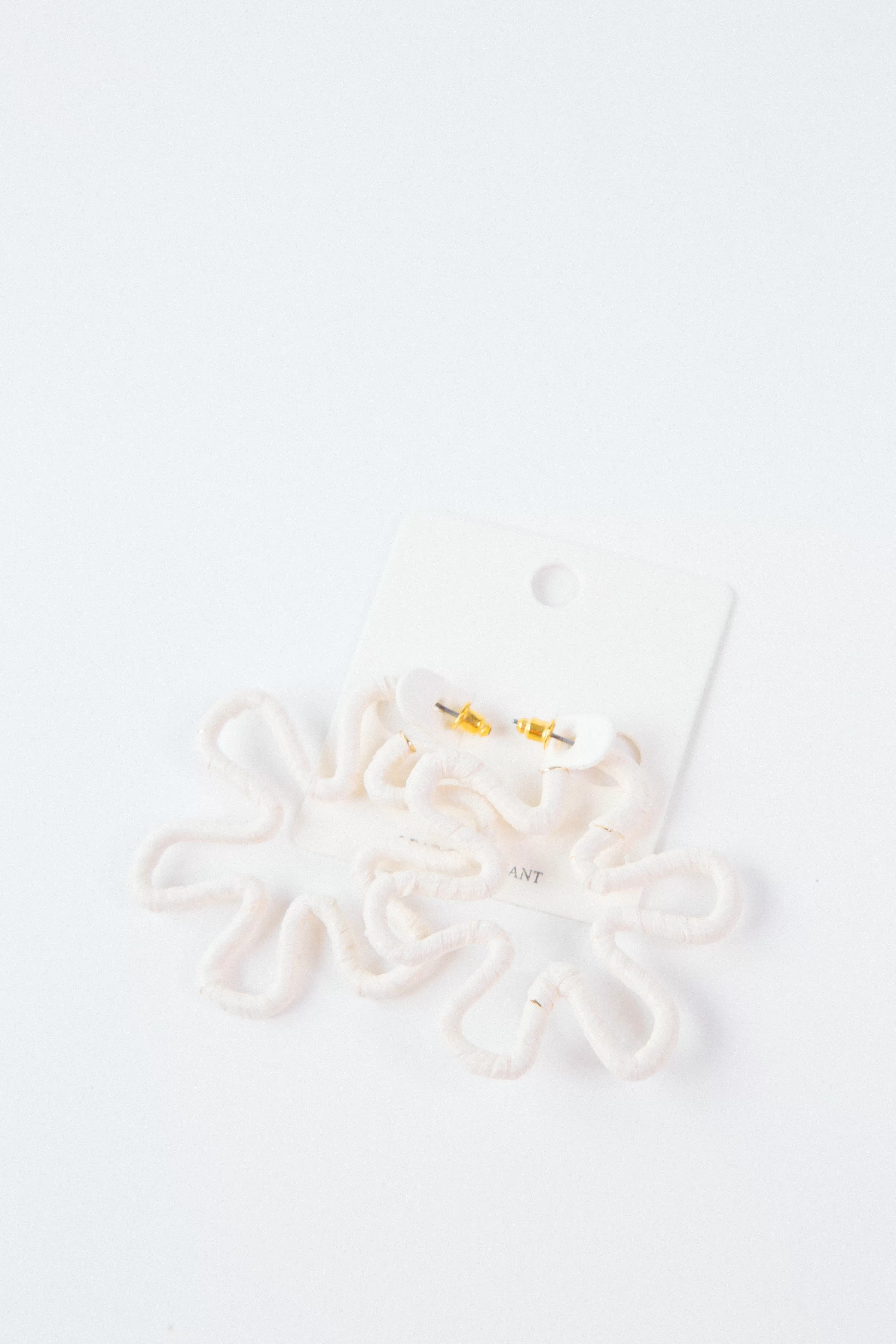 Wrapped Raffia Flower Hoops, Ivory