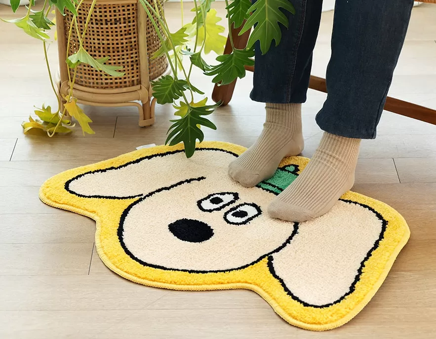 Yellow Cute Animal Dogs Characters Floor Mats Rugs Bathroom Home Decor Bedroom Door Foot Pads Soft Anti-slip Gifts