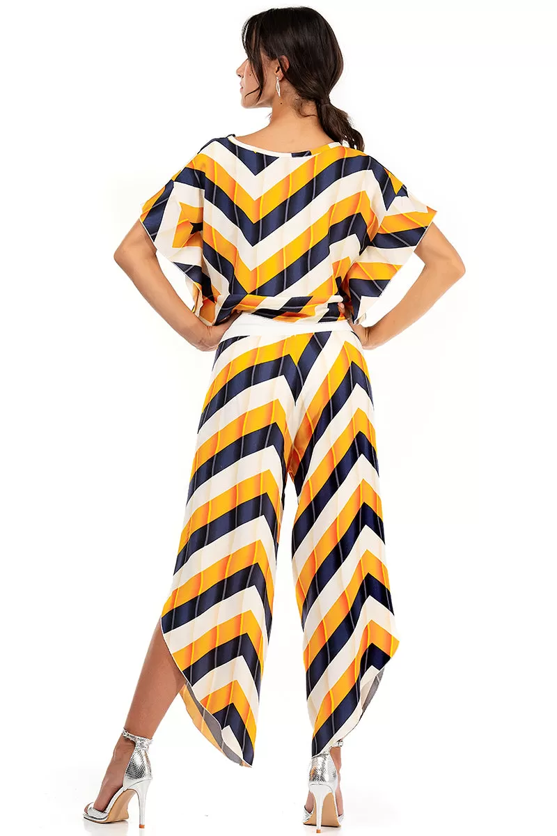 Zig-Zag Striped Wrap Tango Pants